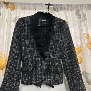 White House Black Market Black and White Tweed Blazer